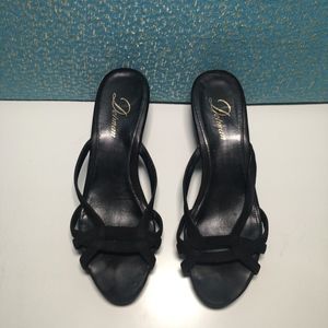 Delman Black Chaya Nubuck Wedges 8.5